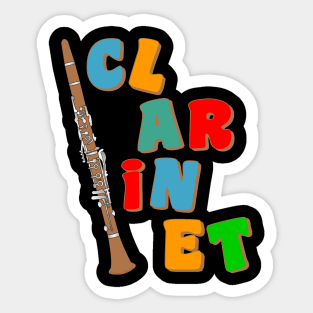 Colorful Brown Clarinet Sticker